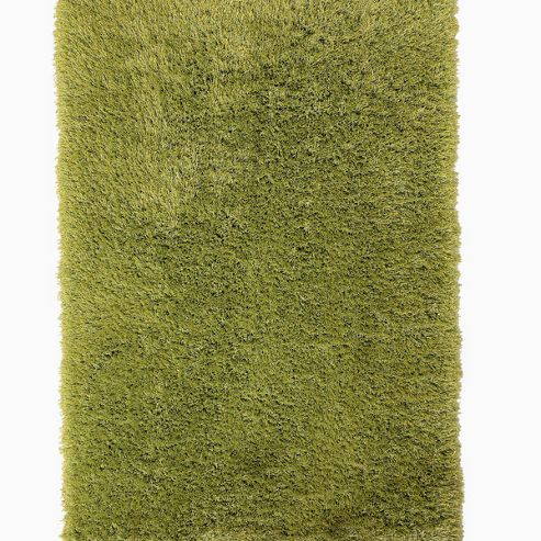Image of Think Rugs Monte Carlo Green Shaggy Rug - 145 Cm X 220 Cm (4 Ft 9 In X 7 Ft 3 In)
