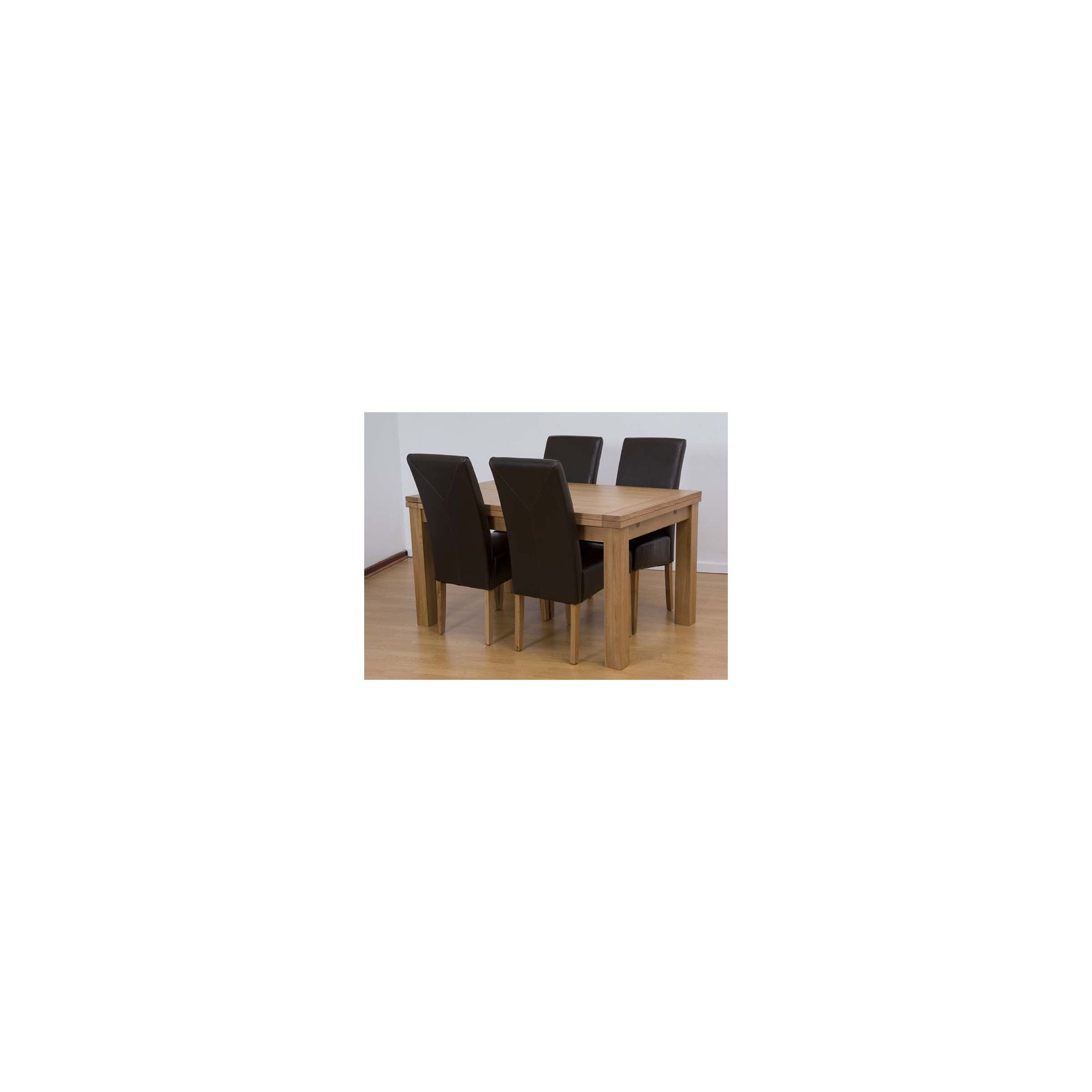 G&P Furniture 5 Piece Rectangular Extending Oak Dining Set - 76.2cm H x 140cm - 230cm W x 90cm D at Tesco Direct