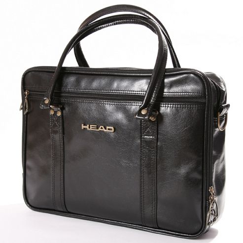 Image of Head Faux Leather Travel Laptop Bag