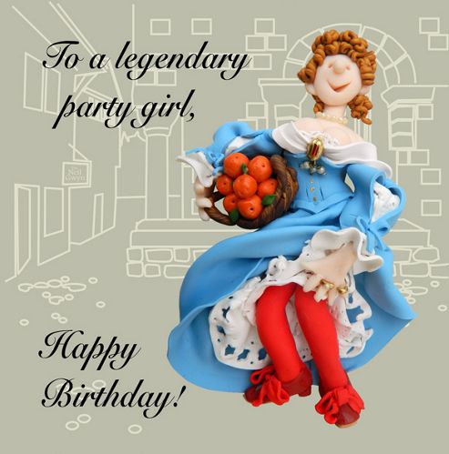 Image of Holy Mackerel Legendary Party Girl Greetings Card