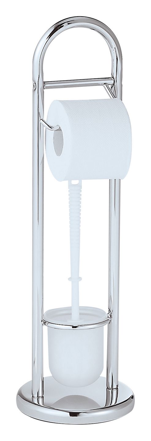 Image of Wenko Siena Exclusive Bathroom Stand For Toilet Paper And Brush - 0.8cm H X 4.6cm W X 4.6cm D