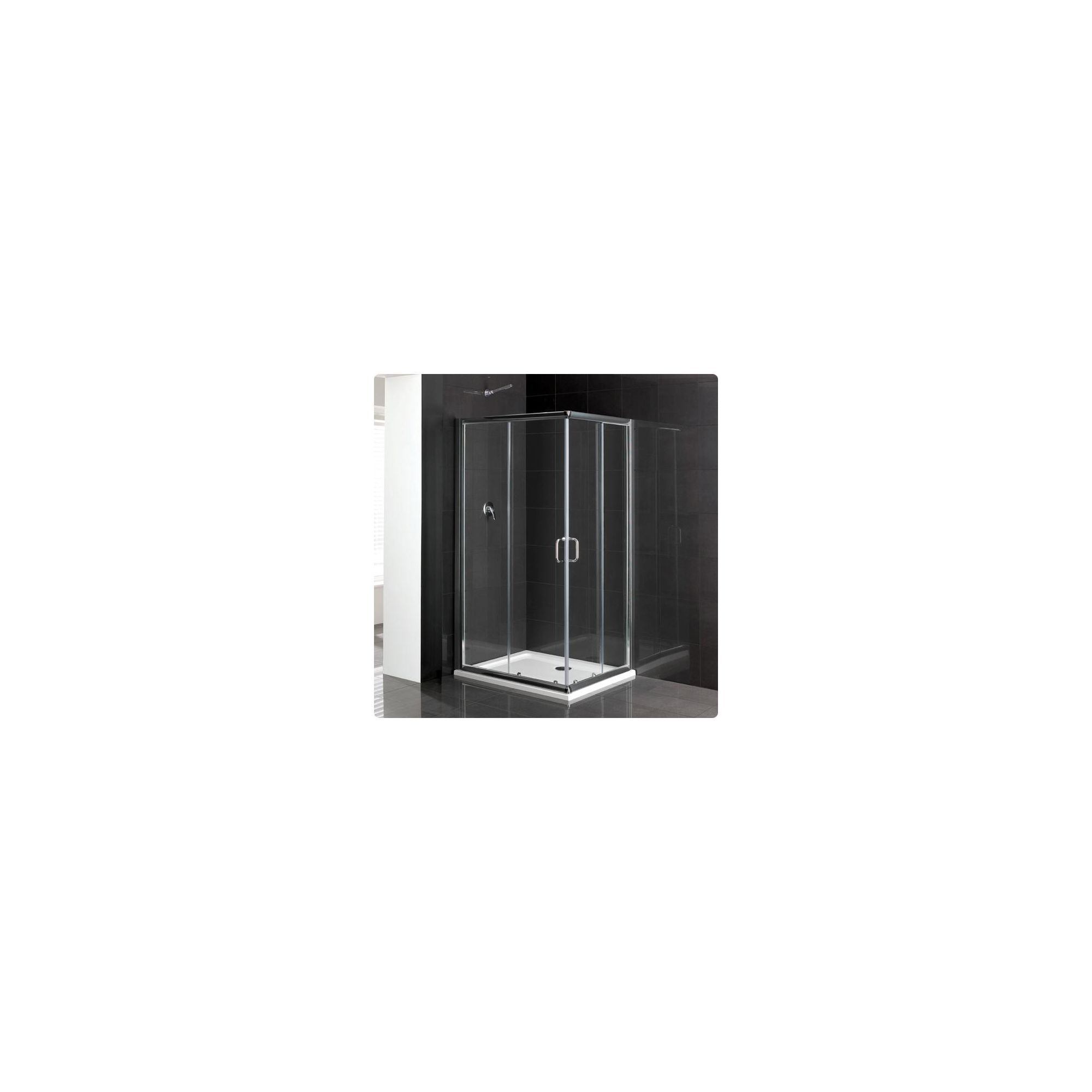 Duchy Elite Silver Offset Corner Entry Shower Enclosure 1000mm x 800mm, Standard Tray, 6mm Glass at Tesco Direct