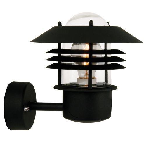 Image of Nordlux Vejers Up Wall Light - Galvanized Steel / Black