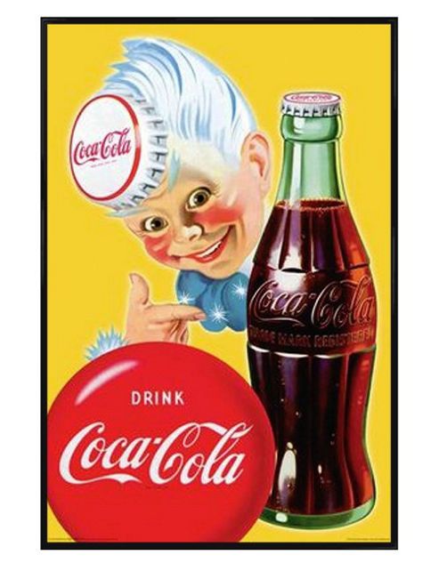 Image of Coca-cola Gloss Black Framed Coke Sprite Poster