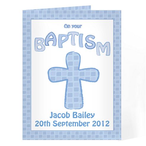 Image of Personalised Baptism Card - Blue