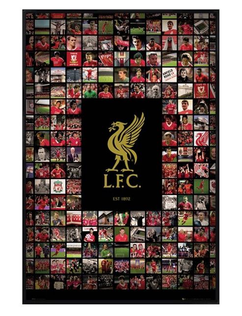 Image of Liverpool Football Club Gloss Black Framed Compilation Lfc Poster