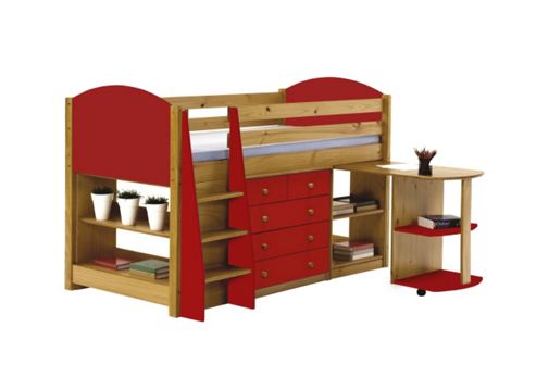 Image of Verona Mid Sleeper Set 1 Antique With Red Details