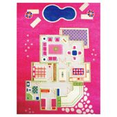Little Helper 3D Playmat & Rug Playhouse Pink 134X180Cm