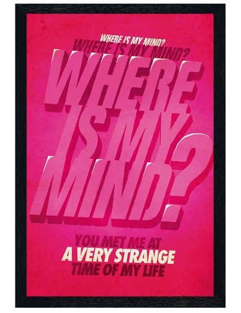 Image of Black Wooden Framed Film Quotes Where Is My Mind Poster