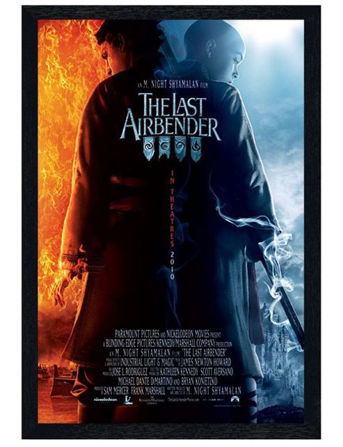 Image of The Last Airbender Black Wooden Framed Four Nations, One Enemy Poster