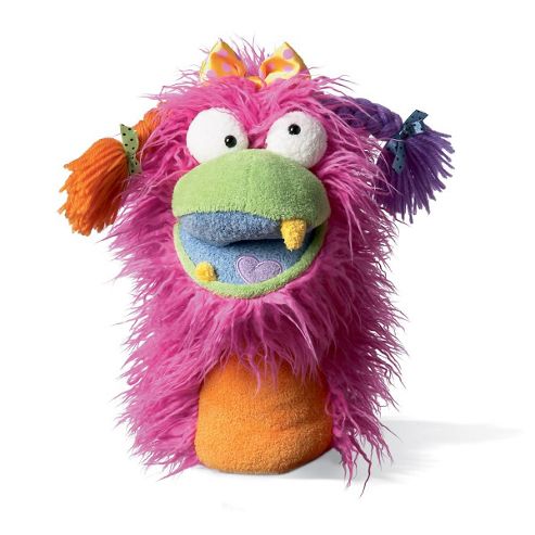 Image of Fuzzy Wuggs Hand Puppet Toy By Manhattan Toy For 3yrs+ Girlie Pink