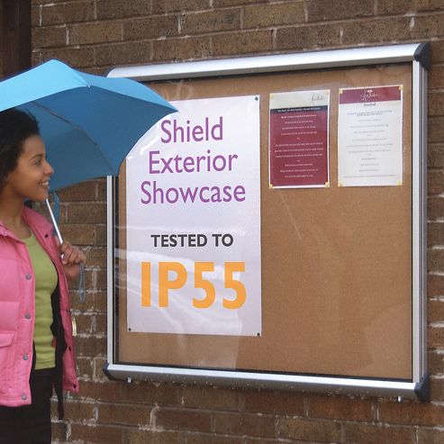 Image of Shield Shield Exterior Showcase - Cork - 105 Cm H X 118.2 Cm W