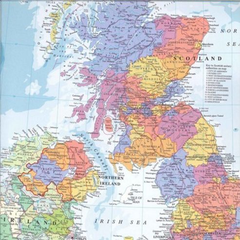 Image of Gift Wrap - United Kingdom Map