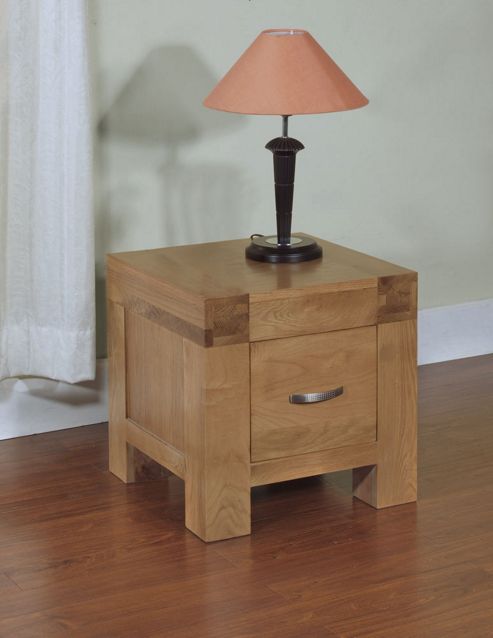 Image of Ametis Santana Blonde Oak 1 Drawer Lamp Table