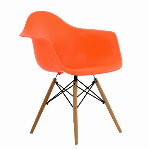 Image of Charles Eames Inspired Eiffel Daw Orange Dining Chair