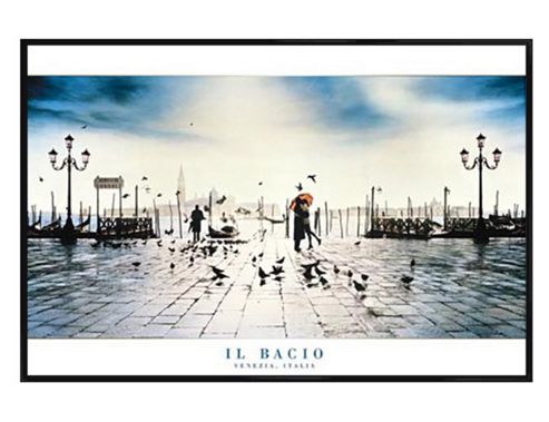 Image of Venice, Italy Gloss Black Framed Il Bacio, Venezia, Italia Poster