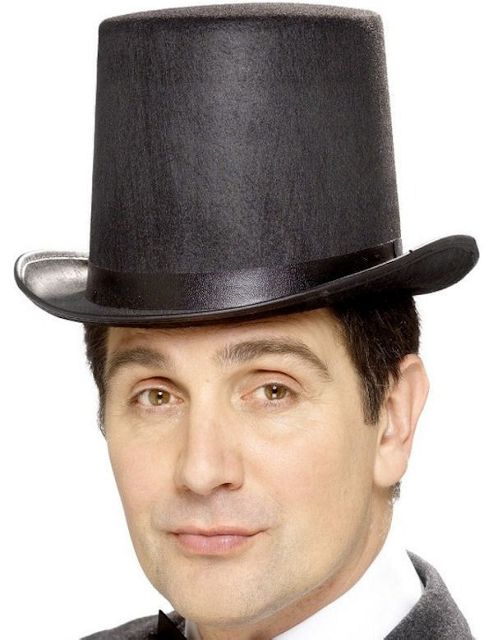 Image of Black Felt Stovepipe Topper