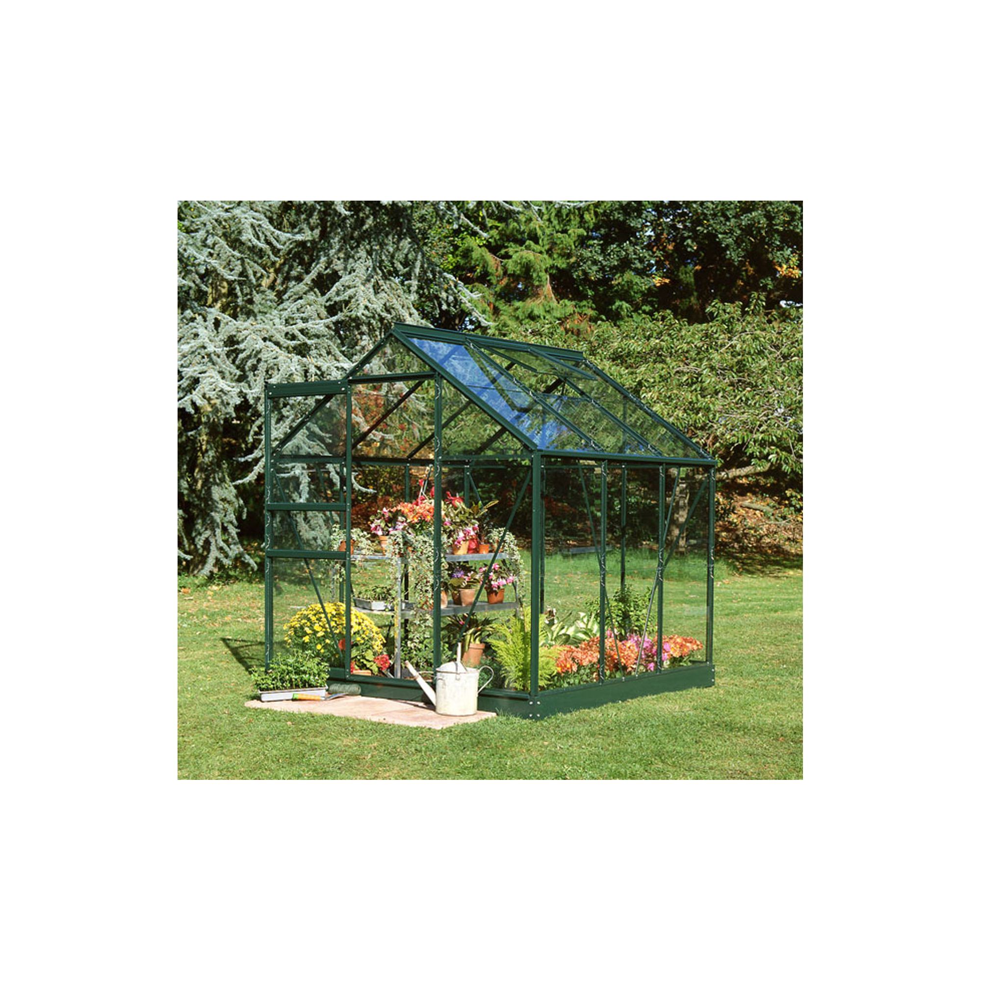 Halls 6x6 Popular Greenframe Greenhouse + Base - Horticultural Glass at Tescos Direct