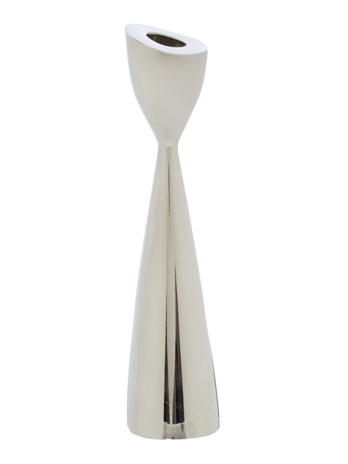 Image of Casa Couture Silver Plated Candlestick In Silver