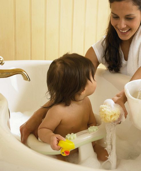 Image of Mamas & Papas - Acqua Bath Seat - Pearl White/soft Lime