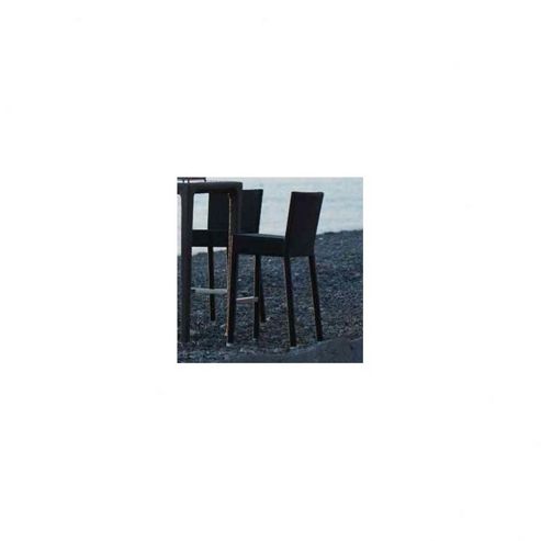 Image of Varaschin Lotus High Stool With Back By Varaschin R And D - Dark Brown