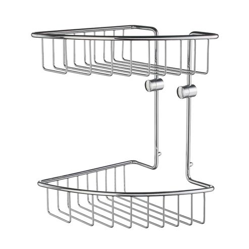 Image of Smedbo Home Double Corner Soap Basket - Polished Chrome