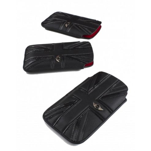 Image of Leather Union Jack Slip Pouch Black