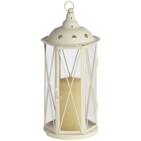 Image of Lumos - Metal Octagonal Candle Lantern - Antique White