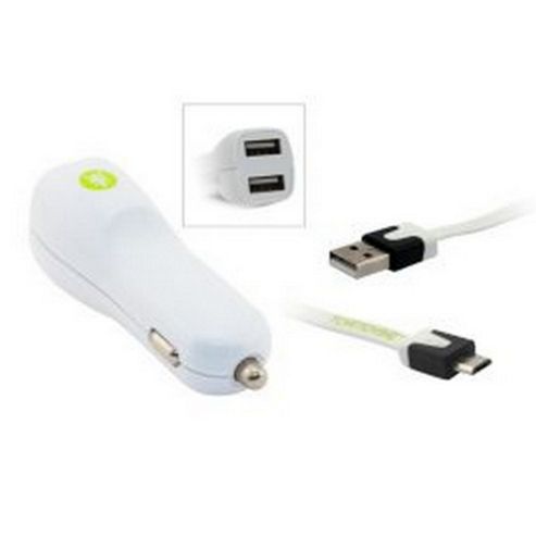 Image of Tortoise--- Look Micro Usb Dual In-car Charger. White