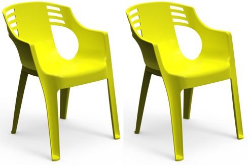 Image of Resol City Garden Outdoor / Indoor Designer Plastic Chair - Green - X2