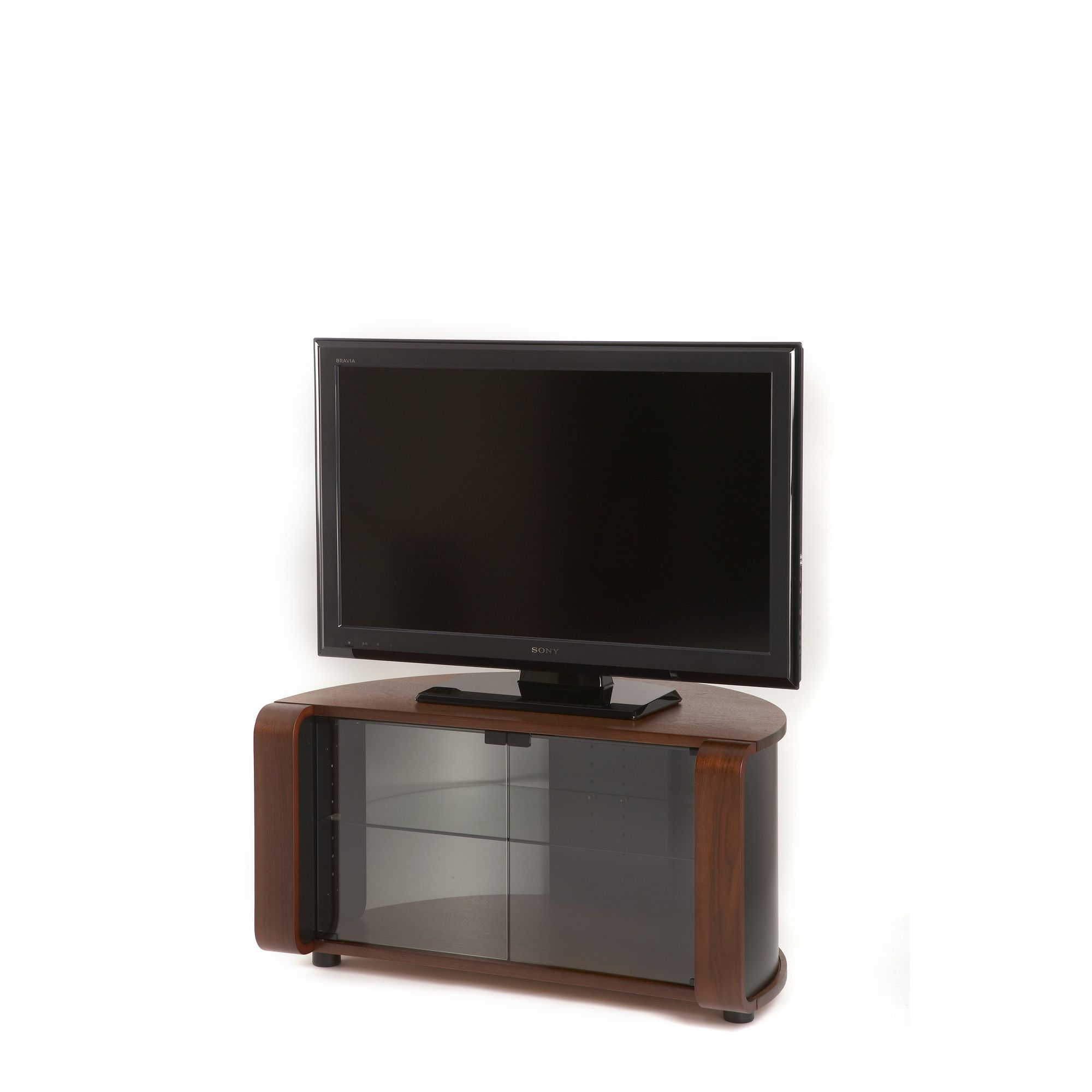 Off The Wall ProfileTV Stand - Walnut Veneer at Tesco Direct