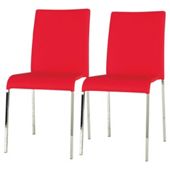 Denna Pair Dining Chairs Light Red