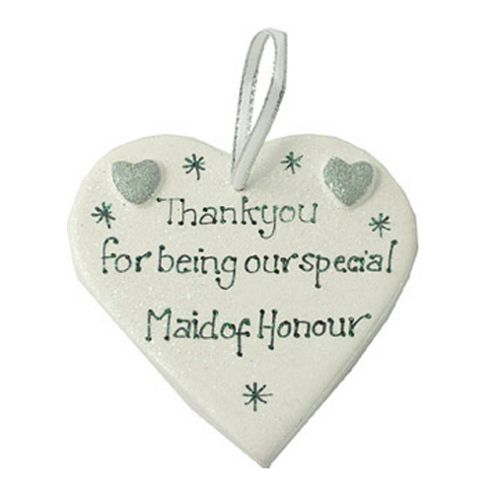 Image of Special Maid Of Honour Silver Sparkle Heart