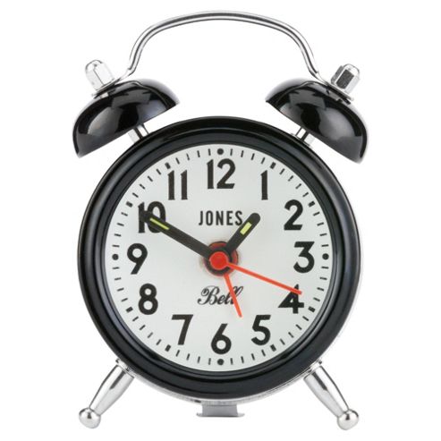 Image of Jones & Co Mini Bell Alarm Clock, Black