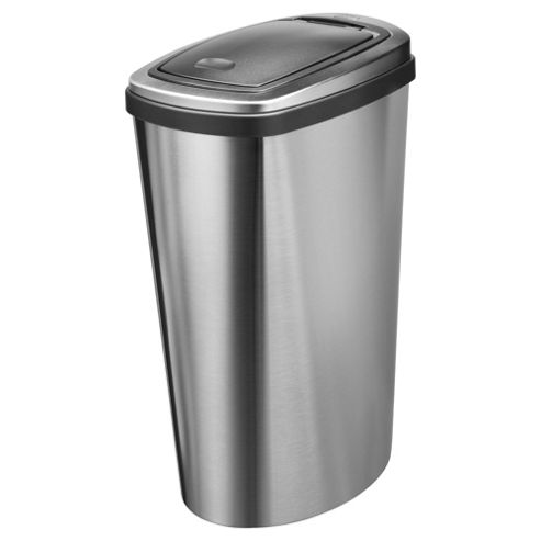 Image of Addis 40l Kitchen Bin - Press Top Lid - Silver