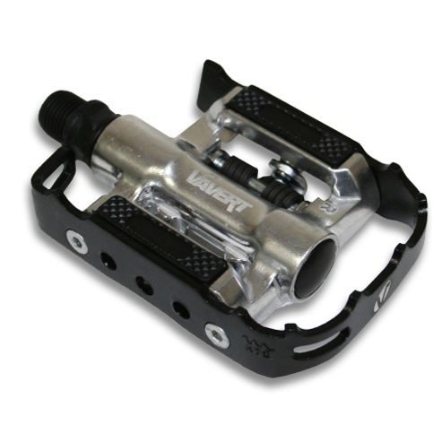Image of Vavert Combination Pedal 9/16 Thread Cr-mo Axle - Silver/black 372g P/pair