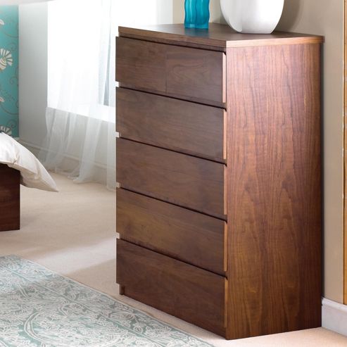 Image of Home Zone Halvern Chest Cabinet In Walnut