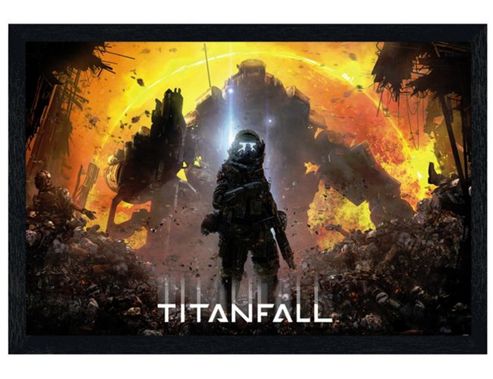 Image of Black Wooden Framed Titanfall Militia Pilot Poster