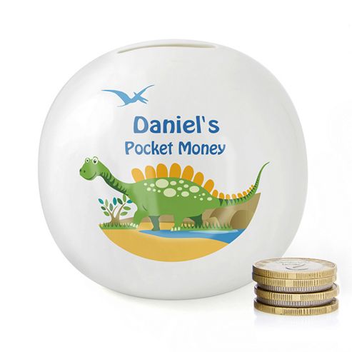 Image of Personalised Dinosaur Money Box