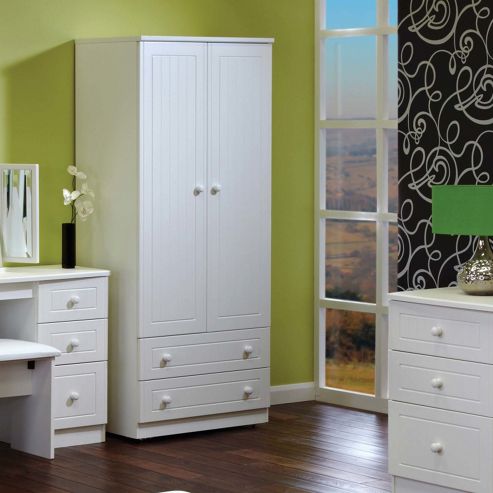 Image of Welcome Furniture Warwick Plain Midi Wardrobe - White - 197cm H