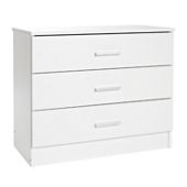 Kit Form Bella 3 Drawer Wide Chest - White