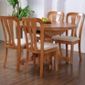 G&P Furniture Windsor House 5-Piece Stratford Oval Flip Top Extending Dining Set with Slatted Back Chair - Maple