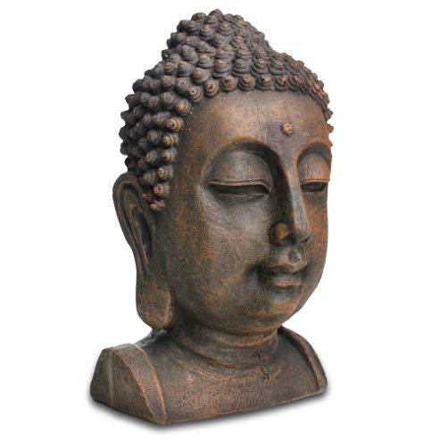 Image of Decorative Buddha Head Ornament In Stone Look Resin