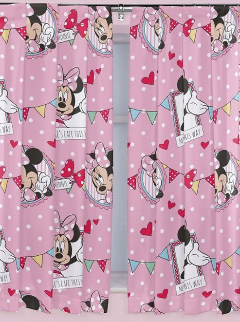 Image of Minnie Mouse Curtains 54s - Cafe - Multi
