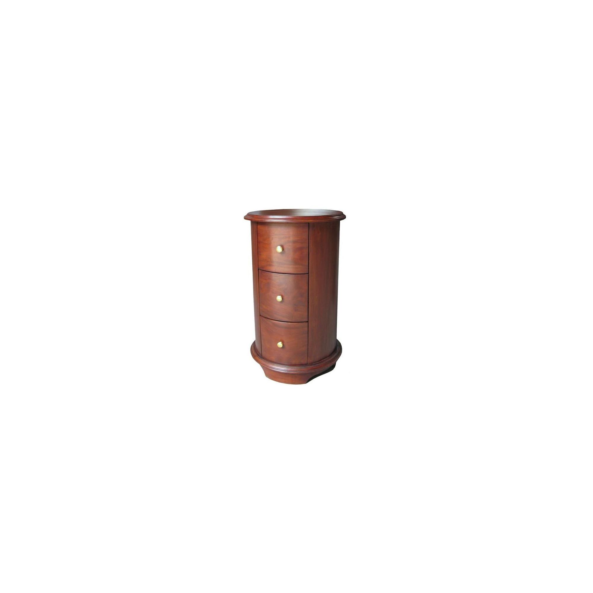 Lock stock and barrel Mahogany Round Bedside Table in Mahogany - Wax at Tesco Direct