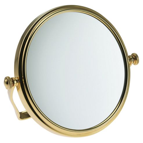 Image of Famego 3x Magnification 13cm Folding Travel Mirror In Gold