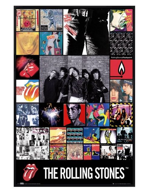 Image of The Rolling Stones Gloss Black Framed Discography Poster