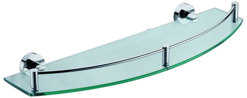 Image of Bridgepoint Glass Side Shelf In Chrome
