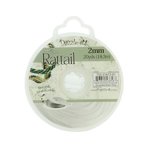 Image of Rattail With Re-useable Bobbin - White - 20yds