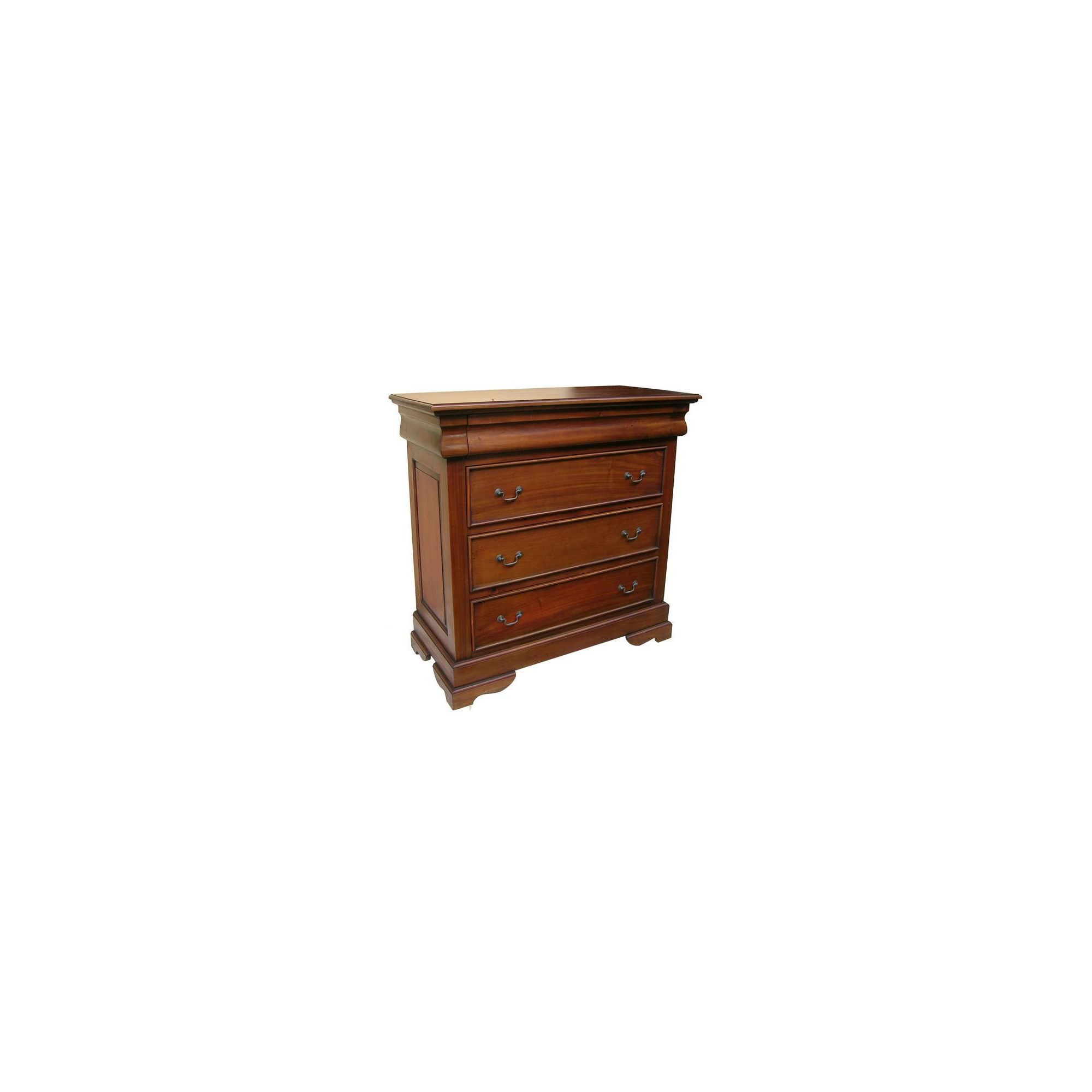 Lock stock and barrel Mahogany 3 Drawer Sleigh Chest - Wax at Tesco Direct